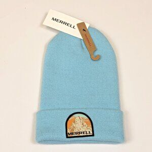 Merrell Hike High Patch Beanie Outdoor Cuffed Knit Hat Icy Morn New with Tags
